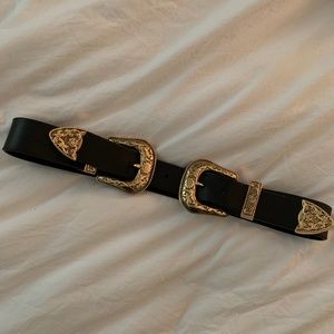 B-Low the Belt Western Gold and Black Belt L